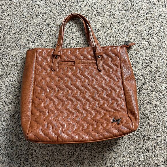 lug Handbags - Lug Charter Classic VL Convertible Tote Bag Vegan Leather Brown Tan